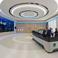 Modern Monitoring Room Interior With Digital Screens Control Desks And Chairs