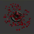 Green Vase Adorned With Red Leaves And Branches In Minimalist