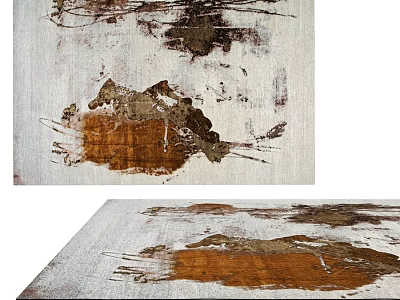 Square Rug With Abstract Brown Beige Patterns For Modern Interior Decor 3d model