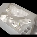 Modern White Clothing Store Interior With Arched Design Mannequins And Green Plant