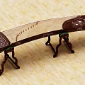 Traditional Chinese Zither Wooden Body With Carved Patterns Decorative Stand And Intricate Inscriptions