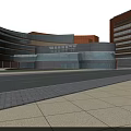Commercial Street Area With Modern Buildings Zebra Crossings And Pedestrian Plaza