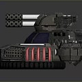 Turret Turntable Railgun Sci-fi Tower Defense Game Tower Defense Sci-fi Turret Game Turret Game Battery 3d model