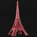 Assorted Eiffel Tower Decorative Models In Different Colors And Designs 3d model