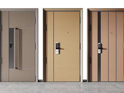 Modern Security Doors With Stylish Designs Smart Locks And Durable Materials 3d model