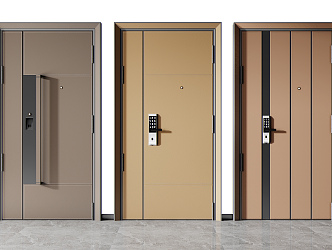 Modern security door password door 3d model