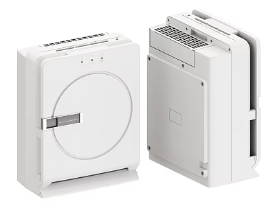 White Modern Household Electrical Appliances With Control Panel And Ventilation Holes 3d model