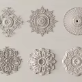 Ornate Plaster Carvings For Ceiling Decorations With Various Intricate Patterns And Classic Designs 3d model