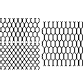 Metal Fence With Various Mesh Patterns Including Hexagonal And Diamond Designs
