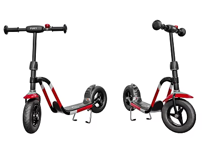Red and Black Two Wheel Kids Scooter with Safe Design for Toddler Children 3d model