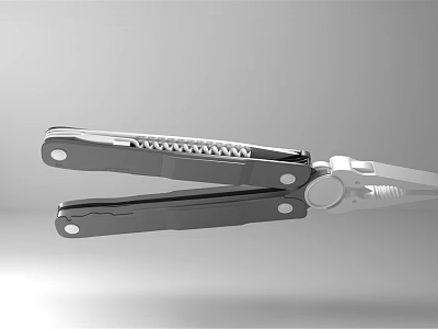 Stainless Steel Folding Pliers Hardware Tool With Serrated Edge And Ergonomic Handle 3d model
