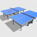 Blue Ping Pong Tables With Red Paddles And White Ball For Sports Equipment