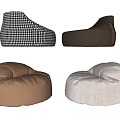 Cozy Bean Bag Chair Collection With Checkered Leather And Fabric Styles