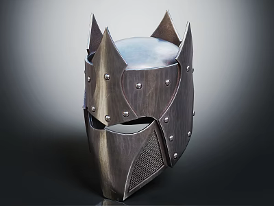 Spiked Metal Warrior Helmet With Riveted Design And Armor Style 3d model