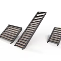 Wooden Slat Racks With Black Metal Frames For Household Storage In Different Sizes