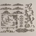 Ornate Carved Decorative Elements Featuring Floral Patterns Border Designs And Craft Details