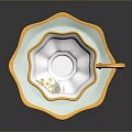 Elegant Teacup and Saucer Set with Gold Rim and Floral Design for Daily Living