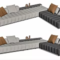 Modern corner sofa multiplayer sofa 3d model