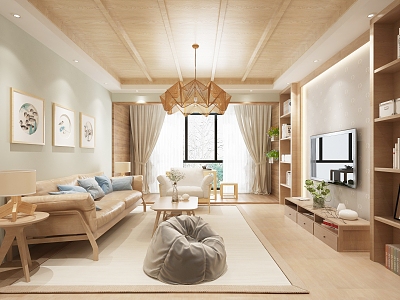 Japanese Living Room Home model