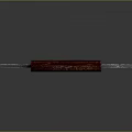 Traditional Handcrafted Axe with Swirl Patterned Blade Red Wooden Handle and Brass Rivet Accents