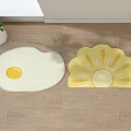 Adorable Two Piece Decorative Shaped Rugs with Poached Egg and Sunshine Text Designs