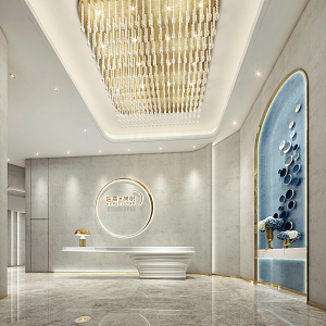 Light Luxury Hall Front Desk 3d model