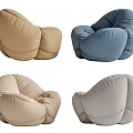 Puffy Bean Bag Chairs in Various Colors for Cozy Living Room Seating