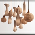 Southeast Asia Woven Chandelier Lantern Decoration Chandelier Rattan Chandelier Bamboo Chandelier 3d model