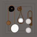Elegant Modern Wall Lamps With Gold Metal Frame And Round White Shades