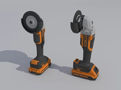 Industrial Power Tools Cordless Angle Grinders With WORX Brand Orange Black Design 3d model
