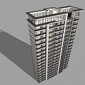 Modern High Rise Residential Building With Multiple Units And Large Windows 3d model