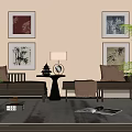 New Chinese-style chaise longue 3d model