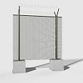 Architectural Mesh Component With Concrete Base And Metal Support Frame