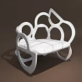 Artistic Single Sofa With Curved Metal Frame And Vintage Fabric Cushion Design
