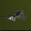 Aerial Planning of High Rise Buildings with River Green Space Parking Lot and Plaza