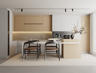 Open kitchen Modern kitchen 3d model