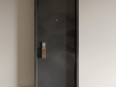Modern Steel Security Door Design With Secure Lock And Black Finish 3d model