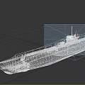 Grey Submarine Warship With Railings And Conning Tower