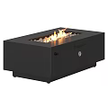 Angelspire Black Metal Outdoor Fire Pit with Flames and Decorative Stones for Patio Use