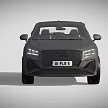 Stylish Modern Gray Audi SUV With UK Plate And Black Wheels