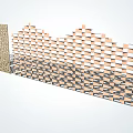 Modern Decorative Screen Wall Design With Laser Cut Geometric Patterns And Colorful Panels 3d model