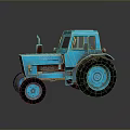 Vintage Blue Tractor with Large Wheels Classic Design and Metal Body