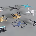 Smart Drones Various Models With Remote Control And Colorful Designs 3d model