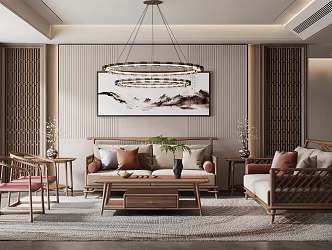 New Chinese Living Room 3d model