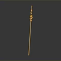 Intricate Golden Sculpture Featuring Ankh Symbol And Scales On Scepter
