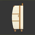 White Stylish Suitcase Design With Orange Handles Straps And Rolling Wheels