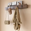 Wooden Wall Mounted Hook Rack With Hooks Hanging Hat Coat And Bag
