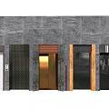 Multiple Elevator Door Designs Featuring Various Materials And Modern Styles 3d model