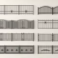 Decorative Metal Railings Featuring Various Stylish Patterns And Different Design Variations 3d model