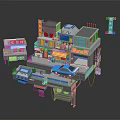 Mechanical Parking Garage Building With Multi Level Structure And Automated Parking Systems 3d model